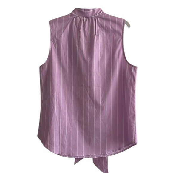 Talbots Tie Neck Shell - Morning Stripe Size Small NWT - Picture 4 of 9